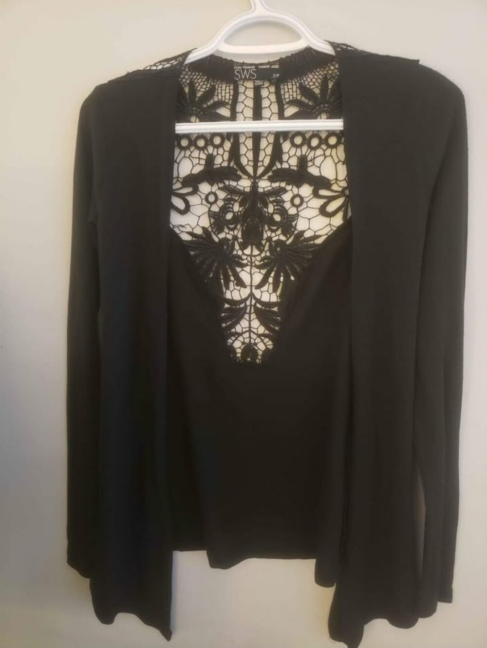 Streetwear Society Black Long-Sleeve Top with Lace Back